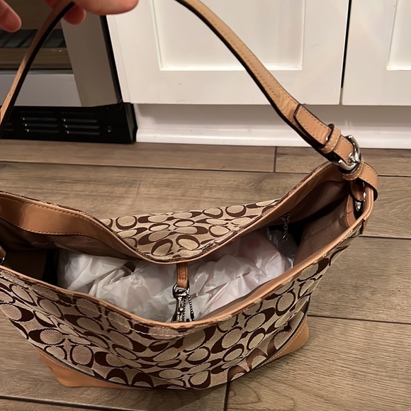 Coach brown monogram signature jacquard inner pocket Hobo bag - Picture 8 of 8
